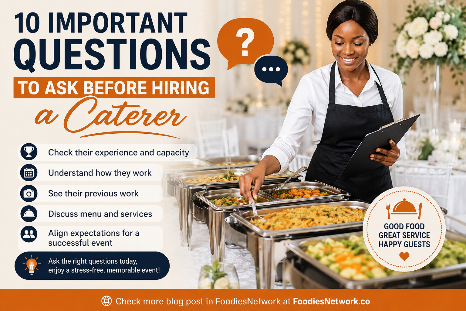 10 Important Questions to Ask Before Hiring a Caterer