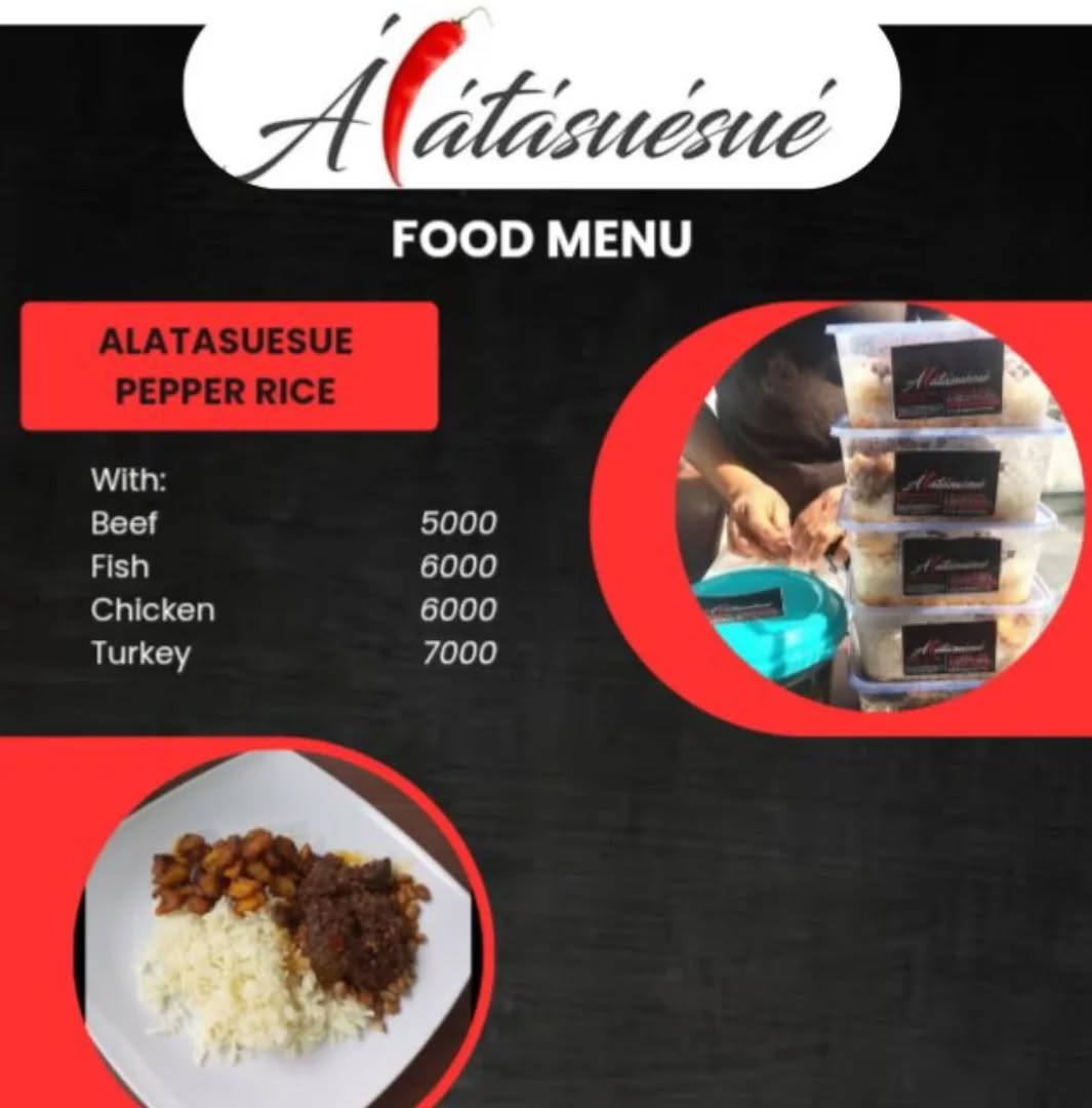 ORDER OUR DELICIOUS SIGNATURE PEPPER SAUCE TODAY!😋❤️‍🔥🌶💃🏾👍🏾
.
ORDER YOUR LUNCH PACKS TODAY! 😋 ❤️‍🔥🌶👍🏾💃🏾
.
Send a WhatsApp message on 07066596376 Now to Place Your Order!
.
ORDER our delicious Bowls of Pepper Sauce, "Obè Átásuésué"
.
1.5 litre Bowl - N 15 000

3 litre Bowl - N 30 000

5 litre Bowl - N 60 000
.
🔊CALL US TODAY ON OUR HOTLINE:  07066596376 😁👍🏾😋❤️‍🔥🌶️🍲
.
#alatasuesue #peppersauce #atadindin #friedstew #pepper #alata #obeata #obeatasuesue #obealatasuesue #sauce #friedpeppersauce #friedpepperstew #friedpepper #stew #ata #reels #explorepage #abujabusiness #abujabukka #abujabukkarice