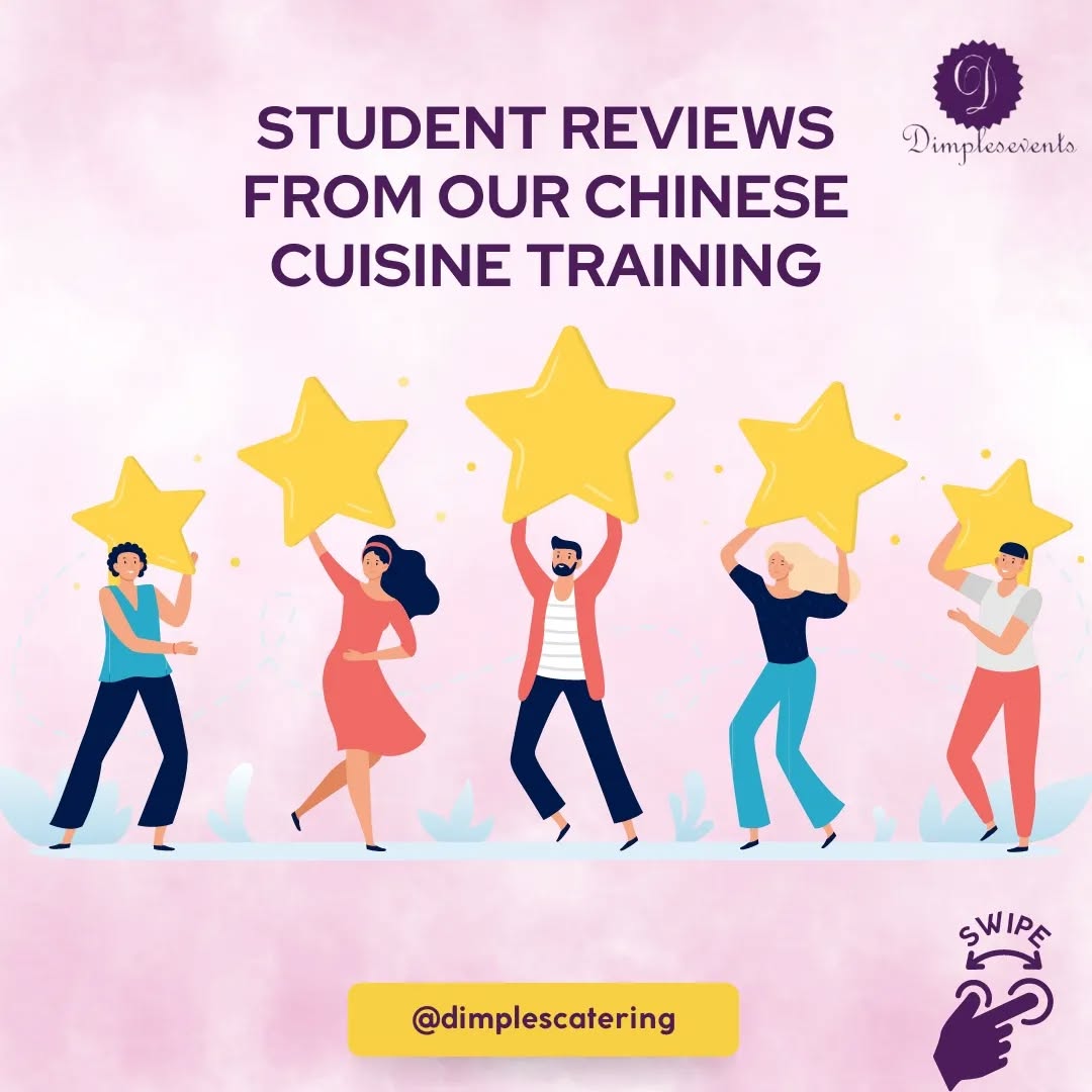 We'll just relax and let the student reviews from our last Chinese cuisine training class do the talking (SWIPE 👉🏼)

You're sure to get way beyond your money's worth when you sign up 🙋🏽‍♀️💯

Start registering for the JUNE CLASS 💃🏽

REGISTRATION FEE: ₦20,000
VENUE: PHYSICAL AND ONLINE

To register, simply reach out to us via DM or tap the link in bio 💌🏷️
.

.

.

.
#dimplescatering #chinesecuisine #cateringtraining #lagoscaterer