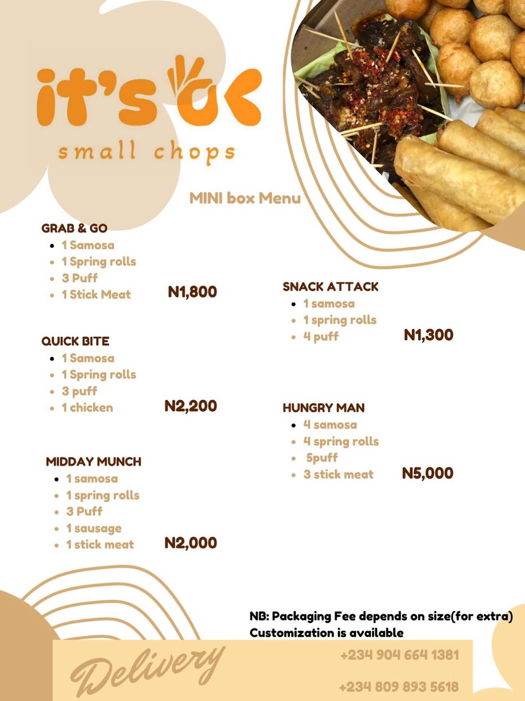 Updated MENU 
#abuja